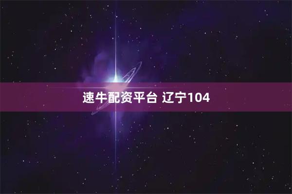 速牛配资平台 辽宁104